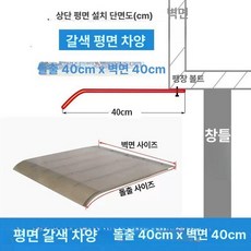 창문 비막이 빗물막이 처마 비가림 투명 어닝 캐노피, 1개, 기본 색상