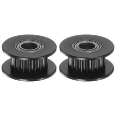 uxcell 2GT 아이드랄리 푸리 20개 이빨 5mm 구멍 직경 18mm 외경 알루미늄 타이밍 벨트용 6mm 폭 벨트 호환 3D 프린터 CNC 기계 액세서리 검정