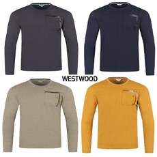 웨스트우드 맨 베이직 포켓 라운드 티셔츠 (남자 봄 가을 긴팔 티) WO3MTTR415