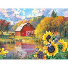 2 RoseArt - Abraham Hunter 코르크 퍼즐 그린 마운틴 농장 성인용 1000피스 직소, 그린 마운틴 팜