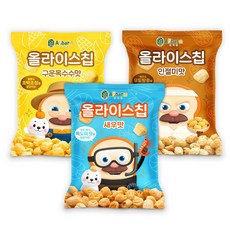 올바름 독도 쌀과자 올라이스칩 3종 세트, 1세트, 150g