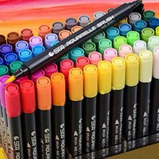 STA AquarelLE BRUSH 24色套裝 服裝修色筆, 1個, 48色套裝