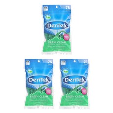 Dentek 덴텍 프레쉬 클린 센서티브 스틱 치실 75개입 3개