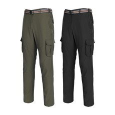 [이지바이] (1+1) 남성 카고 바지_~44 빅사이즈 까지 직진남 고밀도 원단 스판 작업복 배달 멀티 카고 벨트 바지