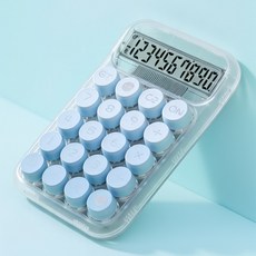 더욜픽 투명 예쁜 계산기, 1개, 투명블루