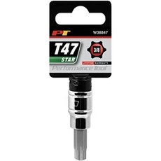 퍼포먼스 툴 W36827 T27 스타 비트 소켓 1/4인치 드라이브, T-47, 1개