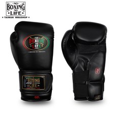 古川小夫 NO BOXING NO LIFE 凝膠 黑色 GEL緩衝 手腕保護 網眼透氣 墨西哥品牌 拳擊手套, 1個