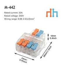 범용 컴팩트 와이어링 스플라이싱 커넥터 퀵 전기 푸시 인 조명 터미널 블록 10 개, 01 10PCS, 06 M-442