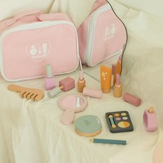 폴라비 원목 화장놀이 유아 나무블럭 역할놀이 장난감 세트, 1개, 1개, 핑크