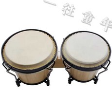 가나 봉고 버스킹 휴대용 박스 인치 두꺼운 핸드 전통 드럼 제품 악기 내추럴, 1개