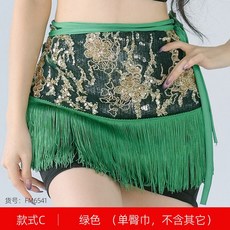 라인댄스 랩스커트 검정색 수술 프리사이즈 치마 밸리 허리 힙스카프