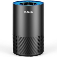 MOOKA H13 트루 헤파 공기 청정기 클리너 360° 공기 흡입구 향기 침실용 13dB 공기 청정기 산불 연기 애완동물 먼지 꽃가루(블랙), MOOKA H13 트루 헤파 공기 청정기 클리너, 36