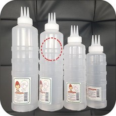 음식점 식당 소스 보관 3구 반투명 용기 600ml 대형