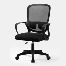 HOMEY NEST 사무용 컴퓨터 메쉬의자 고하중 틸팅가능 허리보호 공부용 회의용 사무실 HN-OC8106, 틸팅미구성, 블랙