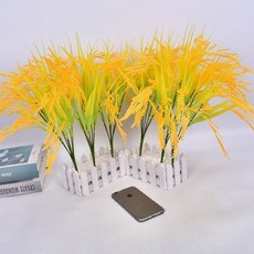 조화벼 인테리어 소품 - 실내 장식용 인공 식물 가짜 플라스틱 소재