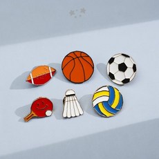 운동 종목 공 라켓 모양 장식 핀 브로치 가방 옷 모자 꾸미기 소품 취미 동아리, 1개, 탁구