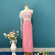 태국 미얀마 여성 다이 의상 민족 공연 무용 전통 스타일 드레스, 01 one size, 10 31