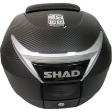 SHAD SH-34 漢堡箱 加 靠背(靠背代安裝-雙重防水) 附卡夢上蓋 西班牙進口 後箱, 黑色