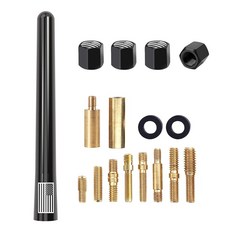 Engirette 미국 국기 자동차 트럭 쇼트 안테나 14cm(5.5인치) 타이어 밸브 캡 포함 GMC 시에라 닷지 램 쉐보레 실버라도 1500 2500 3500 아발란치, 5.5''