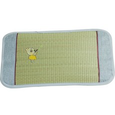 嬰兒藺草涼枕 夏季透氣可愛兒童小枕頭, 小涼枕 藍灰布包邊, 1個