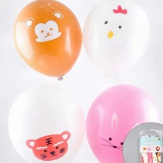 농장동물 캐릭터풍선 4p 분위기연출 이벤트 어린이파티 생일장식, 1개, 상세페이지 참조