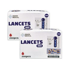국산 세원 란셋 사혈침 채혈침 손따는침 여드름압출, 2개, 200개입