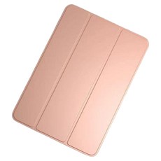 iPad Pro 第7代 2024 (M4晶片) 專用三折翻蓋皮套 11吋 13吋 輕薄便攜 多角度調整 智能休眠喚醒, 玫瑰金, 1個, iPad Pro 7 11吋