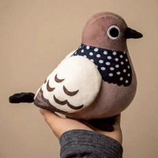 叮噹百寶袋 咕姑固 鴿子絨毛玩具 寵物發聲玩偶 可當掛飾, 1個, 灰色