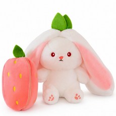 나오유 토끼인형 변신 반전 딸기 당근 봉제 쿠션 2종, 4.35cm 당근