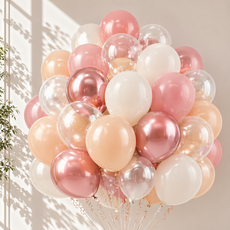파티에진심인사람들 파티 컨페티 혼합 풍선 12인치 30cm 50개 세트 생일 파티 돌 백일 환갑 이벤트, 1개, 피치