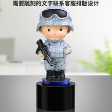 전쟁 피규어 모형 밀리터리 전투함 군인 창의적인 특수부대 참전 용사 탁상용 기념품 생일 선물 전우 강철 같은 정신을 담은 장식품, [14] 모델 D + 블랙 원형 베이스