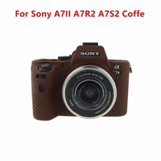 소프트 실리콘 갑옷 카메라 바디 케이스 소니 알파 A7II A7R2 A6000 ZV-E10 고무 커버 스킨, 1개, 19 A7II A7R2 A7S2 Coffe