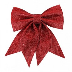 閃耀銀色聖誕蝴蝶結 聖誕樹裝飾 節慶裝飾, 紅色, 1個