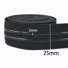 블랙 화이트 탄성 밴드 실리콘 미끄럼 방지 고무 리본 속옷 스커트 스포츠 의류 손목 재봉 재료, 6. EB029-Black2-25mm / C. 1..., 1개