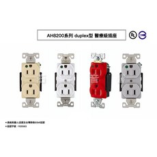 EATON COOPER AH8200 15A 125V NEMA 5-15 醫療級插座 DUPLEX型 BSMI認證, 1個, AH8200W 白色,93101 白鐵面板