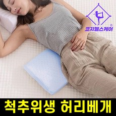 [국내유일 93% 천연라텍스] 코지라텍스 내 몸에 딱맞는 허리베개, 파스텔 블루, 1개