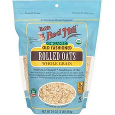 밥스 레드 밀 유기농 롤드 오트 레귤러 16온스 Bob's Red Mill Organic Oats Rolled Regular 16 Ounce, 1개