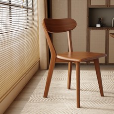 H N Quality Home 고무나무 원목 식탁의자 2P 세트 카페 인테리어 견고한 구조, 2개, 호두색