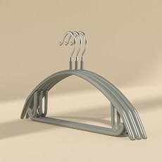 加粗半圓衣架 服裝店家用衣架 高品質浸塑衣架 耐用衣撐子 衣物收納架 加大承重設計+皓月灰+41cm, 皓月灰