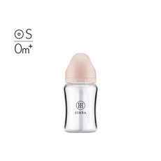 小獅王辛巴 蘊蜜鉑金 玻璃 寬口 防脹氣 奶瓶, 1個, 玻璃180ml(圓孔S)-栗粉, 180ml