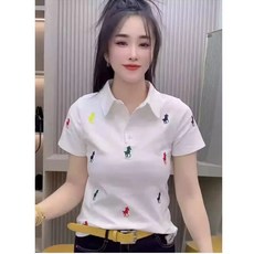 Polo衫 女短袖T恤 刺繡上衣
