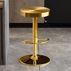 바 높이조절 스툴 업소용 바의자 철제, 골드 골드 베이스 하이 바 스툴