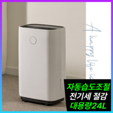 [스마트 절전형] 대우 가정용 제습기 자동습도조절 대용량 연속배수 저소음 뽀송 옷방 원룸 화장실, 24L AUTO PRO