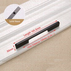 NAIERDI 미국 핸들 캐비닛 도어 핸들 손잡이 800mm 1000mm 긴 핸들 매트 블랙 골드 가구 핸들 옷장 하드웨어, Black 128mm, 2.Black 128mm