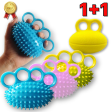 실리콘 악력기 폭신한 마사지볼, 돌기형  블루+핑크, 1개
