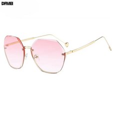 DFMEI 新款無框切邊夏季潮韓版大臉顯瘦眼鏡墨鏡女高級感太陽鏡