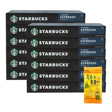 네스프레소 스타벅스 에스프레소 로스트 캡슐 커피 10cap 12개입 + 쫀드기, 네스프레소 에스프레소 로스트 12개입 + 쫀드기