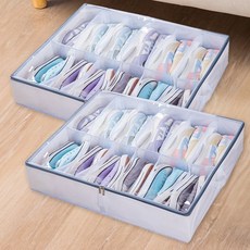 디모어 접이식 투명 케이스 수납함 신발 정리함, 그레이, 2개, 대형