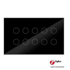 스마트 스위치 유리 터치 패널 인터럽터 라이트 벽 홈 제어, 01 10-Gang Black, 1개