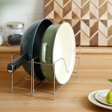 1구 후라이팬 슬림 정리대 스텐 스테인리스 주방 정리 논슬립, 1단, 1개